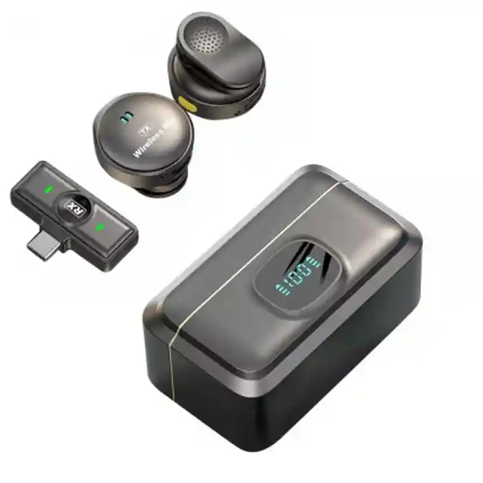 SX21 Wireless Microphone 2.4G Clip-On Type-C Port Smart Noise Reduction Lavalier Wireless Microphone